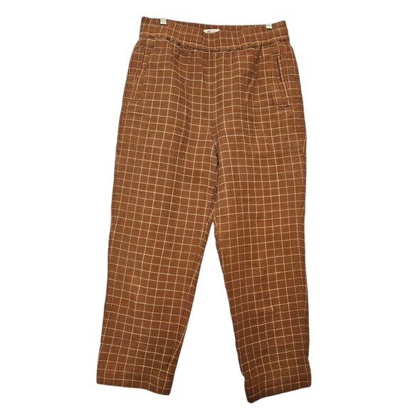 Madewell Waffleback Pull-On High-Rise Women Tapered Pants Windowpane Medium Tall - Picture 3 of 12